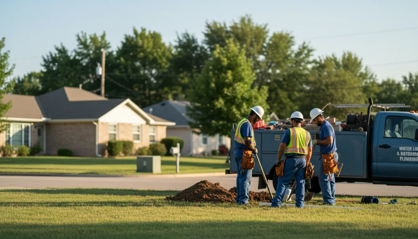 Residential water line and bathroom plumbing service in Grady, AR